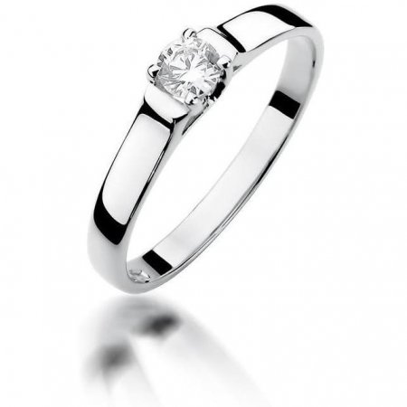 Harf Pierścionek z białego złota próby 375 z diamentem 0,18 ct B0762-PI-00-DIW-02-OK