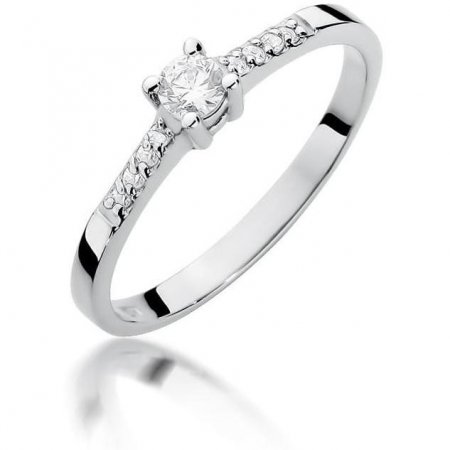 Harf Pierścionek z białego złota z diamentem 0,15 ct, próba 375 B0764-PI-00-DIW-02-OK
