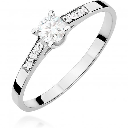 Harf Pierścionek z białego złota z diamentem 0,15 ct, próba 375 B0798-PI-00-DIW-02-OK