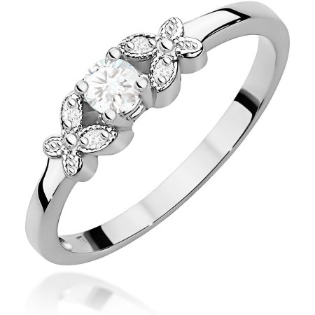 Harf Pierścionek z białego złota próby 375 z diamentem 0,10 ct B0828-PI-00-DIW-02-OK