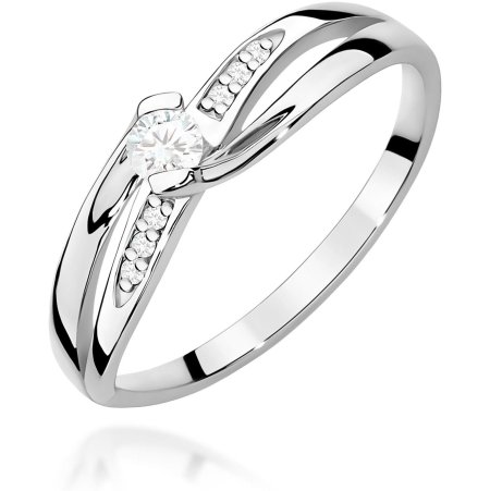 Harf Pierścionek z białego złota próby 375 z diamentem 0,10 ct B0830-PI-00-DIW-02-OK