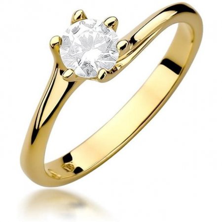 Harf Pierścionek z żółtego złota próby 375 z diamentem laboratoryjnym 0,50 ct B0846-PI-00-LDW-02-OK