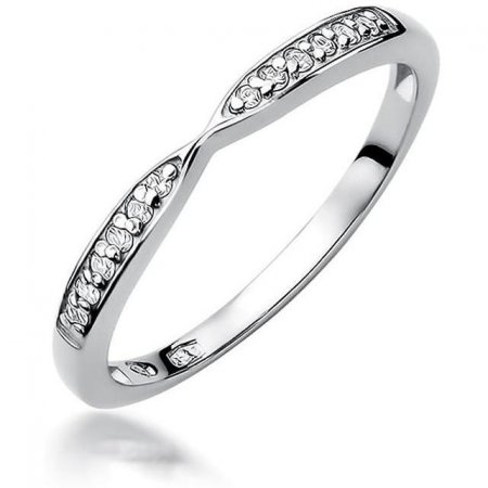 Harf Pierścionek z białego złota próby 375 z diamentami B0850-PI-00-DIW-02-00