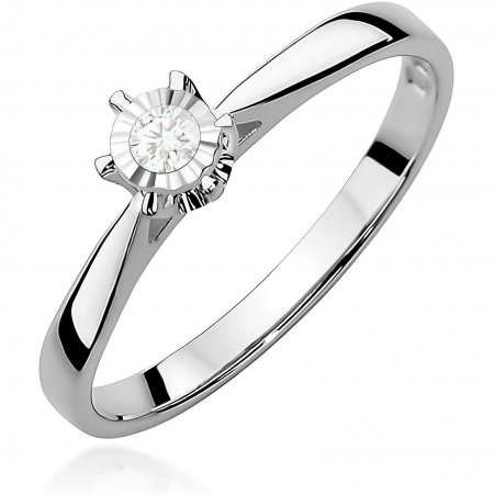 Harf Pierścionek z białego złota z diamentem 0,05 ct, próba 375 B0852-PI-00-DIW-02-OK