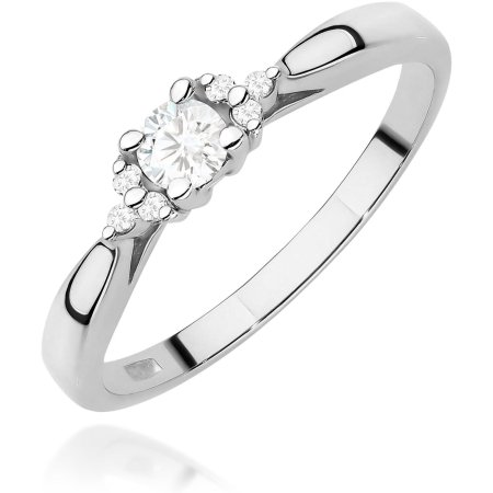 Harf Pierścionek z białego złota próby 375 z diamentem 0,10 ct B0856-PI-00-DIW-02-OK