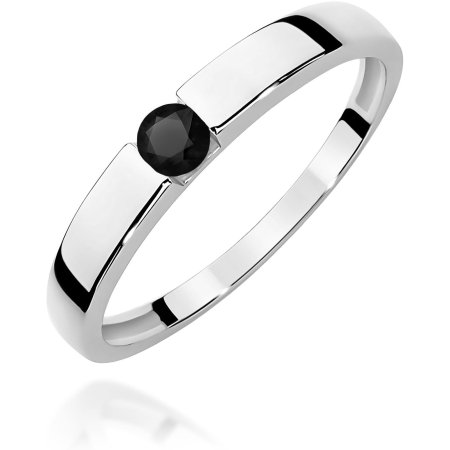 Harf Pierścionek z białego złota z czarnym diamentem 0,12 ct, próba 375 B0864-PI-00-DIB-02-00
