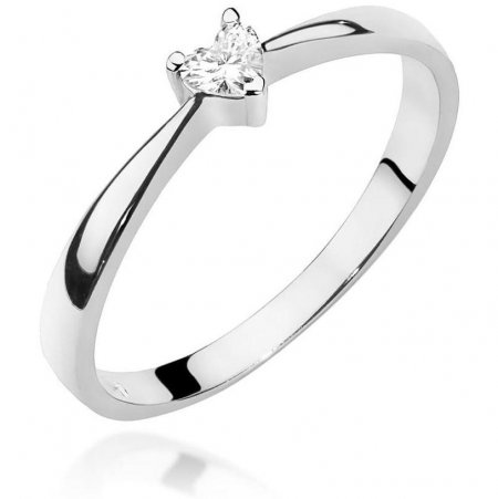 Harf Pierścionek z białego złota próby 375 z diamentem 0,10 ct B0866-PI-00-DIW-02-SE
