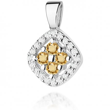 Harf Zawieszka z brązowymi diamentami, białe złoto, próba 585 B0882-ZA-AUB-XXX-02-00