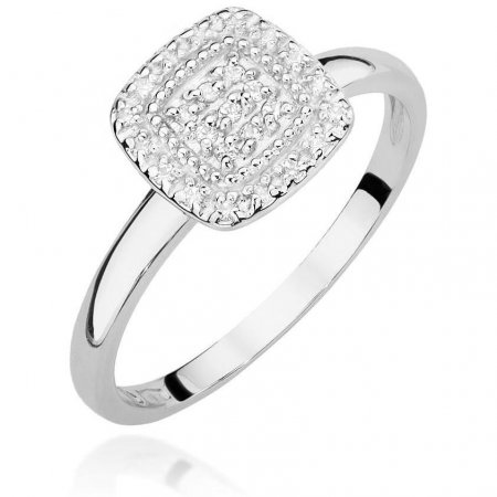 Harf Pierścionek z białego złota próby 375 z diamentami B0896-PI-00-DIW-02-00