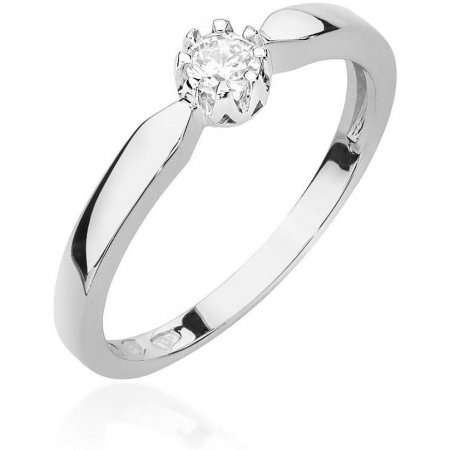 Biżuteria Harf B0900-PI-00-DIW-04-OK Pierścionek z białego złota próby 375 z diamentem 0,15 ct