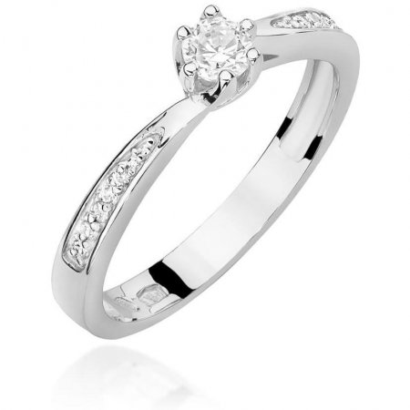 Harf Pierścionek z białego złota próby 375 z diamentem 0,15 ct B0906-PI-00-DIW-02-OK