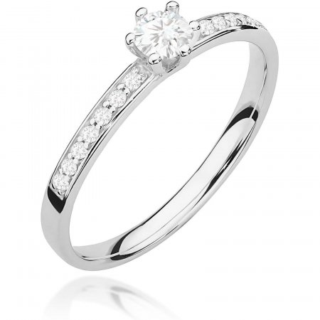 Harf Pierścionek z białego złota próby 375 z diamentem 0,10 ct B0918-PI-00-DIW-02-OK