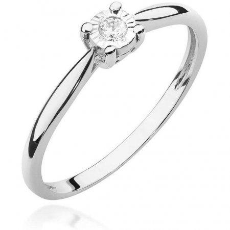 Harf Pierścionek z białego złota z diamentem 0,08 ct, próba 375 B0922-PI-00-DIW-06-OK