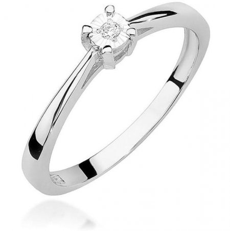 Harf Pierścionek z białego złota próby 375 z diamentem B0926-PI-00-DIW-02-OK