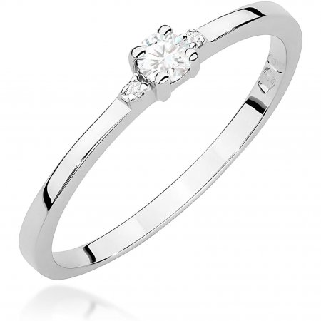 Harf Pierścionek z białego złota z diamentem, próba 375 B0928-PI-00-DIW-04-OK