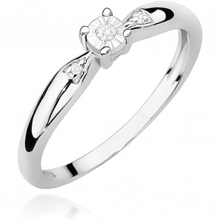 Harf Pierścionek z białego złota próby 375 z diamentem B0938-PI-00-DIW-02-OK