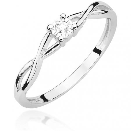 Harf Pierścionek z białego złota próby 375 z diamentem B0940-PI-00-DIW-02-OK