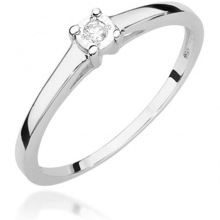 Harf Pierścionek z białego złota próby 375 z diamentem B0942-PI-00-DIW-02-OK