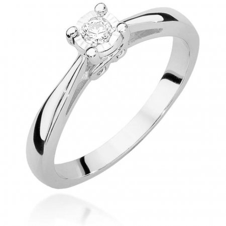 Harf Pierścionek z białego złota próby 375 z diamentem 0,08 ct B0950-PI-00-DIW-02-OK