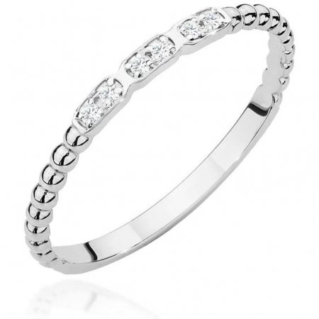 Harf Pierścionek z białego złota próby 375 z diamentami B0958-PI-00-DIW-02-00