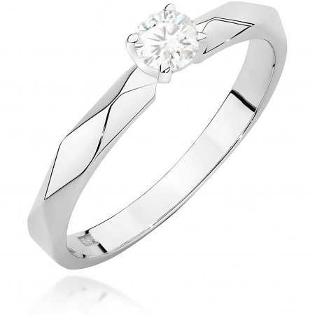 Harf Pierścionek z białego złota próby 375 z diamentem 0,10 ct B0968-PI-00-DIW-02-OK