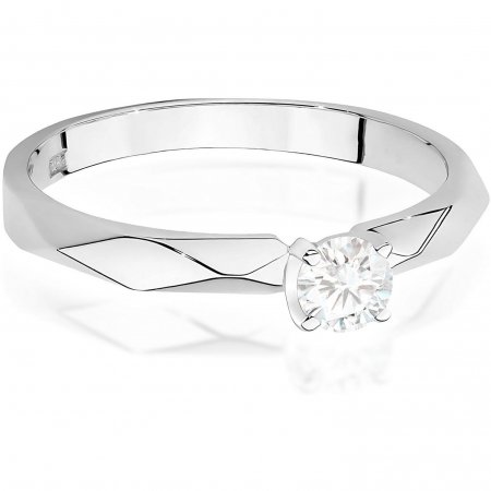 Harf Pierścionek z białego złota próby 375 z diamentem 0,15 ct B0968-PI-00-DIW-04-OK