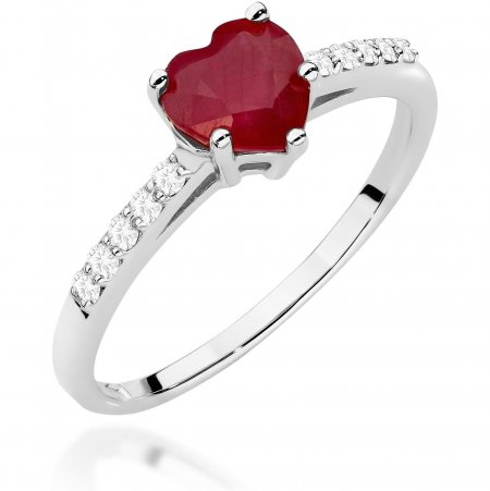 Harf Pierścionek z białego złota próby 375 z rubinem 1,10 ct B0972-PI-00-RUR-02-SE