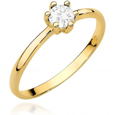 Harf Pierścionek z żółtego złota próby 375 z diamentem 0,30 ct B0992-PI-00-DIW-02-OK
