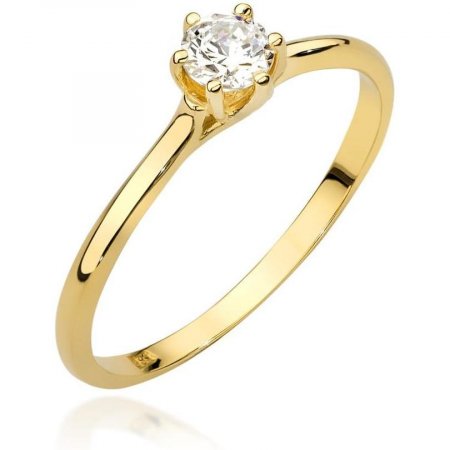 Harf Pierścionek z żółtego złota próby 375 z diamentem laboratoryjnym 0,20 ct B0998-PI-00-LDW-04-OK