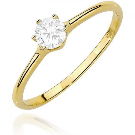Harf Pierścionek z żółtego złota próby 375 z diamentem laboratoryjnym 0,25 ct B0998-PI-00-LDW-06-OK