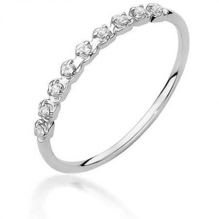 Harf Pierścionek z białego złota próby 375 z diamentami B1008-PI-00-DIW-02-00