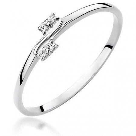 Harf Pierścionek z białego złota z diamentami, próba 375 B1010-PI-00-DIW-02-00
