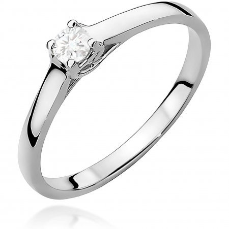 Harf Pierścionek z białego złota próby 375 z diamentem 0,12 ct B1012-PI-00-DIW-02-OK