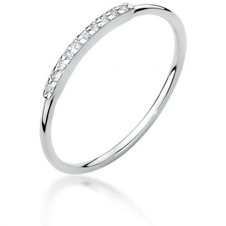 Harf Pierścionek z białego złota z diamentami, próba 375 B1018-PI-00-DIW-02-00