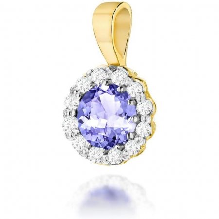Harf Złota zawieszka z tanzanitem i diamentami, próba 585 B1020-ZA-AUZ-TAP-02-OK