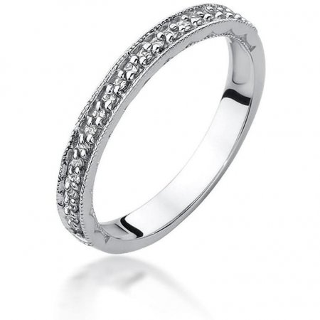 Harf Pierścionek z białego złota próby 375 z diamentami B1042-PI-00-DIW-02-00