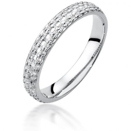 Harf Pierścionek z białego złota próby 375 z diamentami B1044-PI-00-DIW-02-00