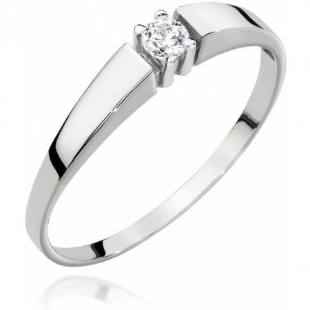 Harf Pierścionek z białego złota próby 375 z diamentem 0,10 ct B1048-PI-00-DIW-04-OK
