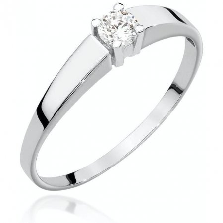 Harf Pierścionek z białego złota próby 375 z diamentem 0,20 ct B1048-PI-00-DIW-08-OK