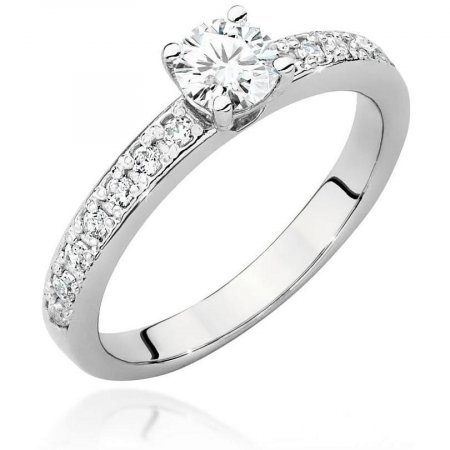 Harf Pierścionek z białego złota próby 375 z diamentem 0,40 ct B1068-PI-00-DIW-04-OK