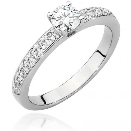 Harf Pierścionek z białego złota z diamentem 0,50 ct, próba 375 B1068-PI-00-DIW-06-OK