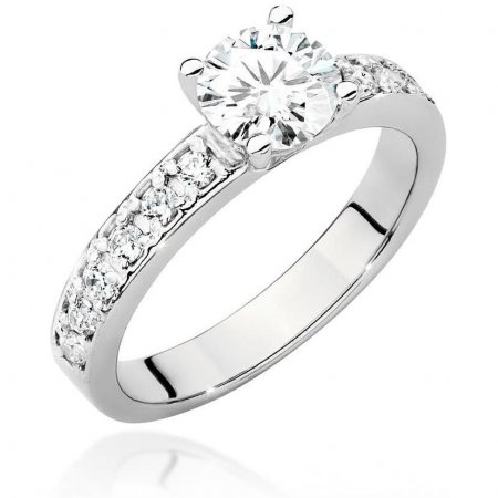 Harf Pierścionek z białego złota z diamentem 0,70 ct, próba 375 B1068-PI-00-DIW-08-OK
