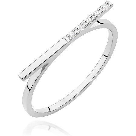 Harf Pierścionek z białego złota próby 375 z diamentami B1074-PI-00-DIW-02-00
