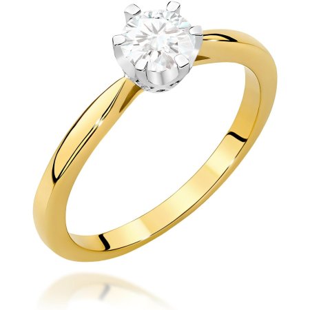 Harf Pierścionek z żółtego złota próby 375 z diamentem laboratoryjnym 0,50 ct B1078-PI-00-LDW-04-OK