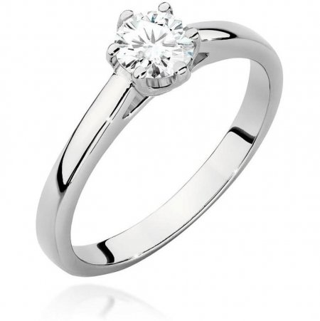 Harf Pierścionek z białego złota próby 375 z diamentem 0,40 ct B1080-PI-00-DIW-04-OK