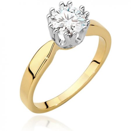 Harf Pierścionek z żółtego złota próby 375 z diamentem laboratoryjnym 0,70 ct B1082-PI-00-LDW-06-OK