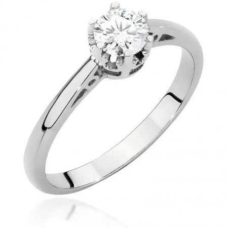 Harf Pierścionek z białego złota próby 375 z diamentem 0,40 ct B1084-PI-00-DIW-02-OK