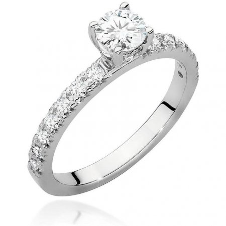 Harf Pierścionek z białego złota próby 375 z diamentem 0,40 ct B1092-PI-00-DIW-02-OK