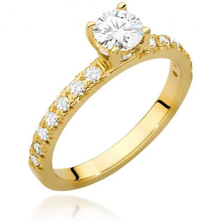 Harf Pierścionek z żółtego złota próby 375 z diamentem laboratoryjnym 0,50 ct B1092-PI-00-LDW-04-OK