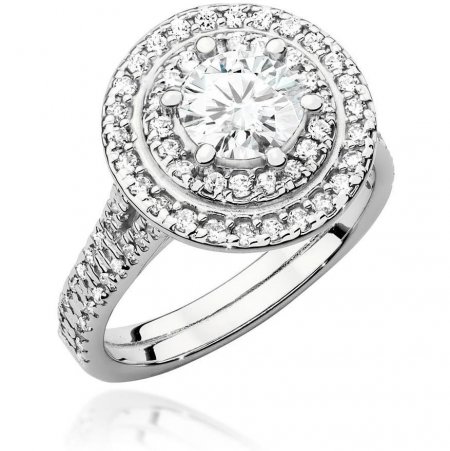 Harf Pierścionek halo z białego złota z diamentem 0,70 ct, próba 375 B1098-PI-00-DIW-06-OK